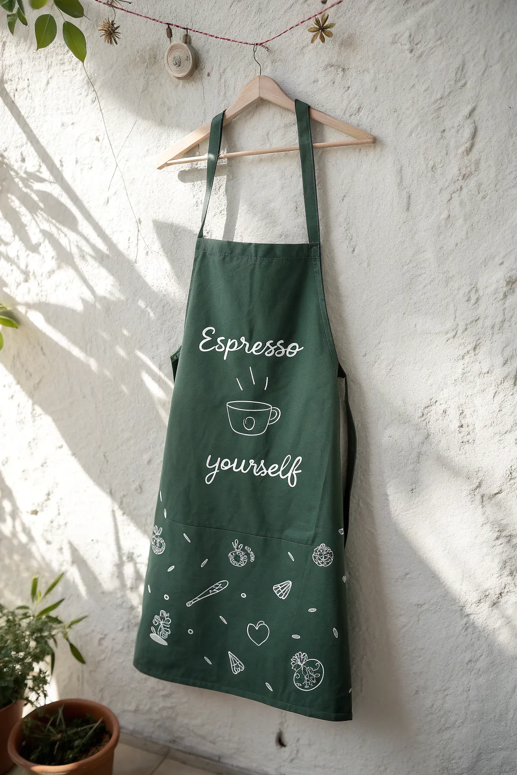 Brew-tiful Inspiration: Elevate your kitchen style with a coffee-themed apron that's as charming as it is functional.