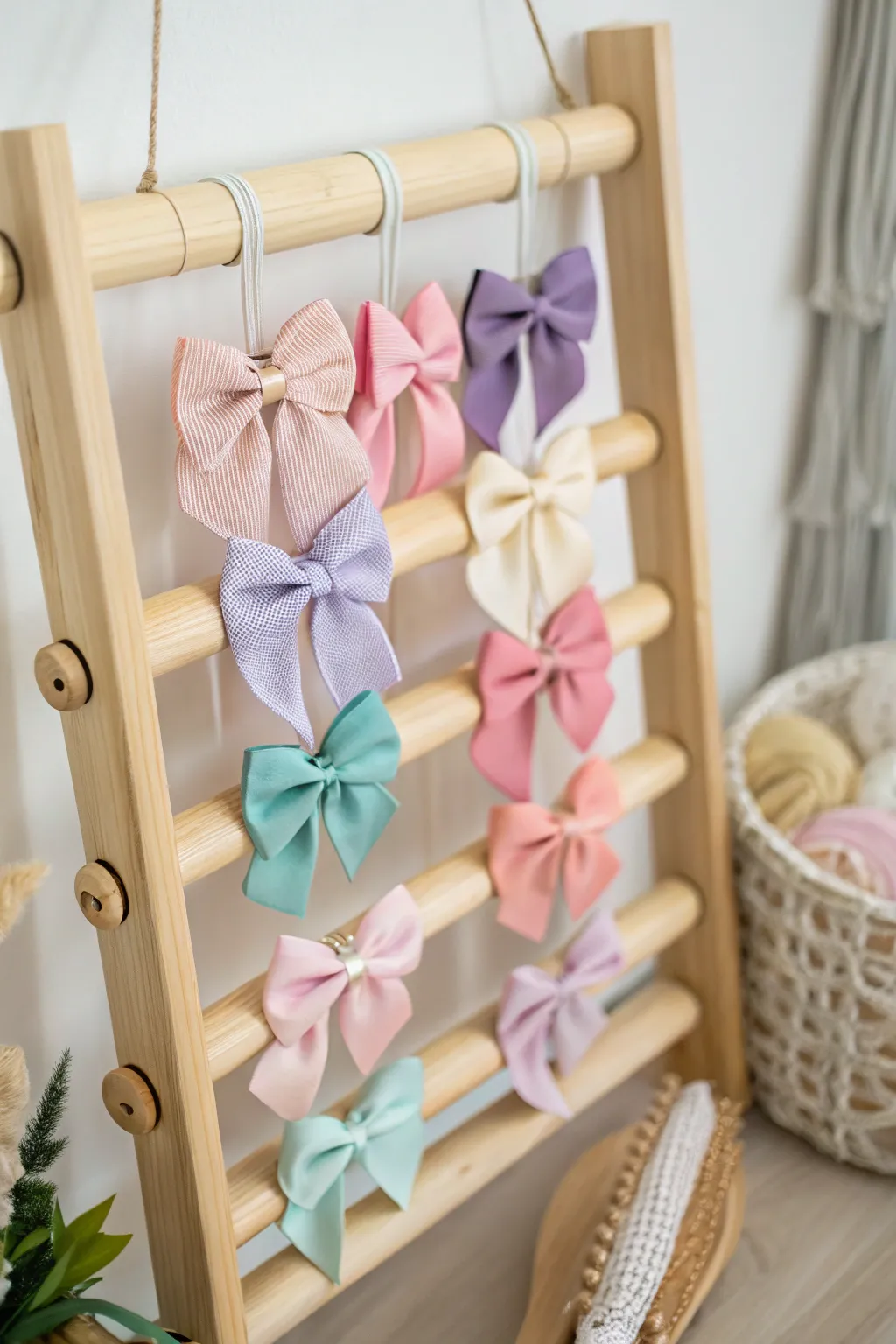 Elevate your space with this charming DIY ribbon holder, blending Scandinavian simplicity with Boho elegance.