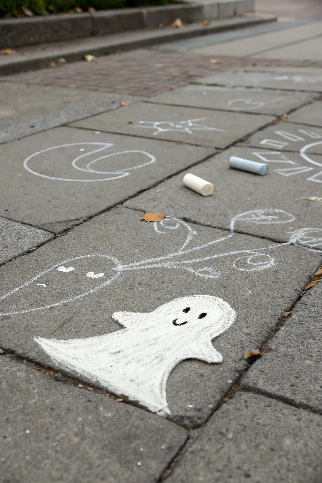 Craft your own sidewalk spirits with these whimsical chalk ghosts!