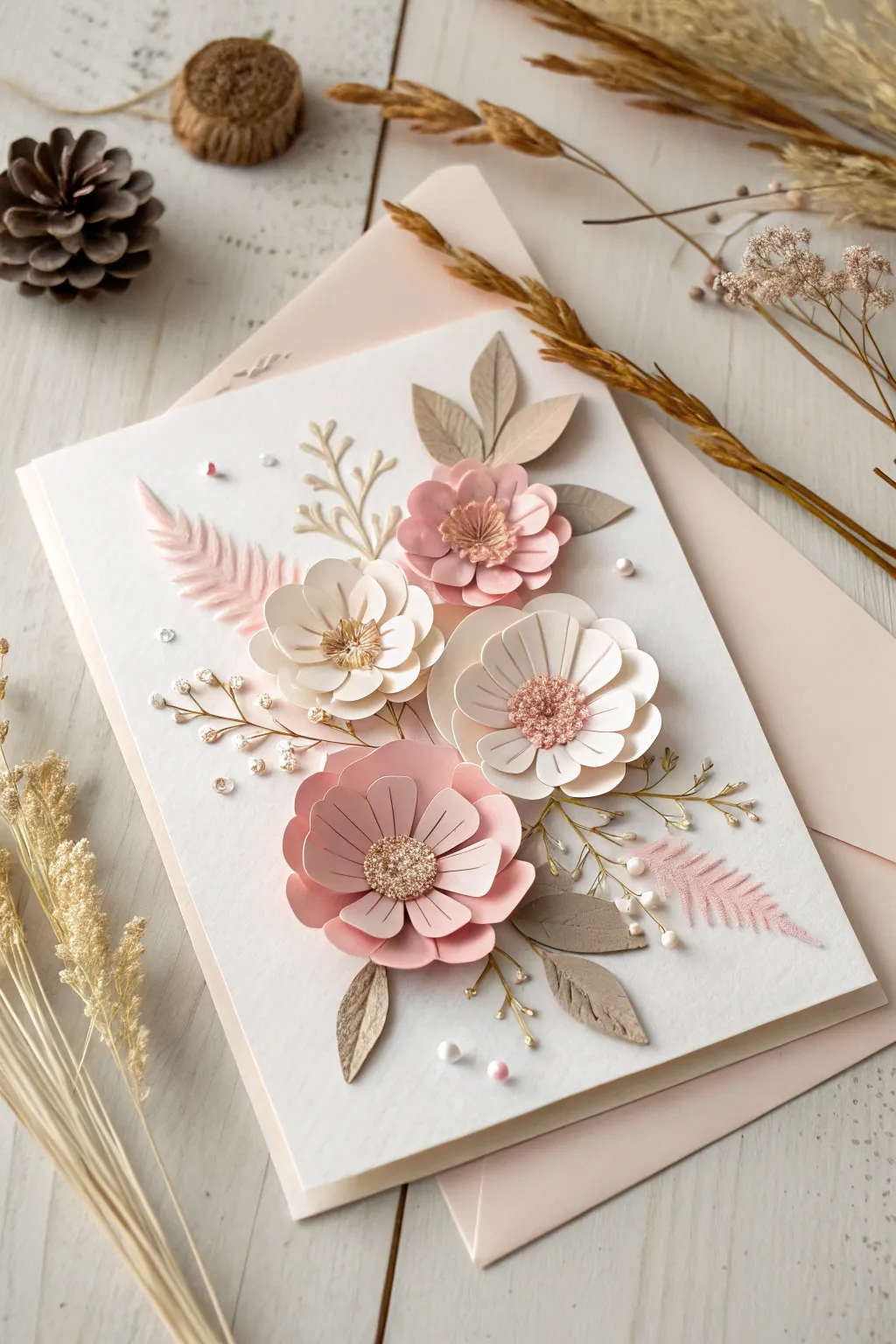 Elevate your birthday wishes with a stunning 3D floral card, where craftsmanship meets simplicity.