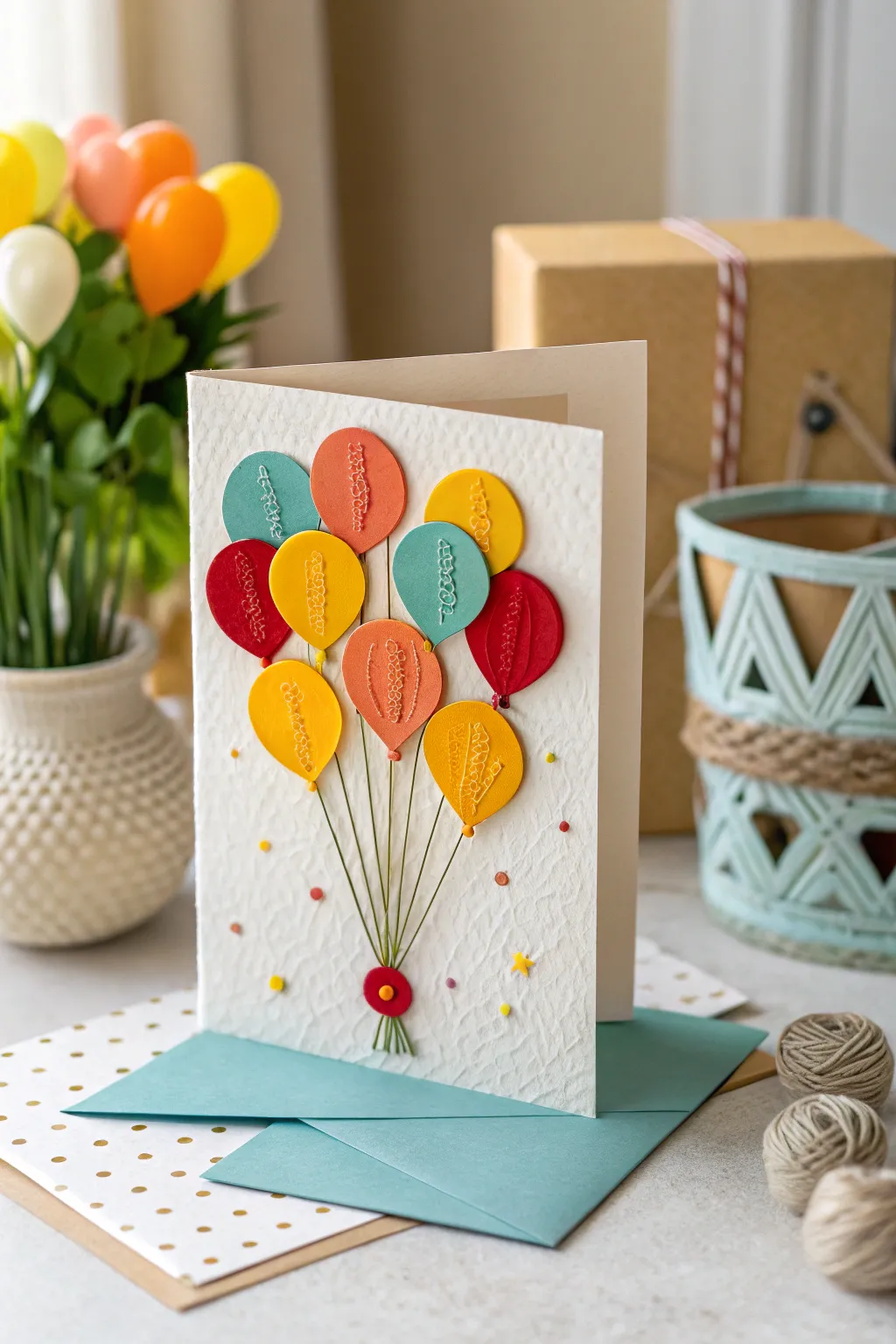 Celebrate in style with a burst of vibrant balloons! This handmade card brings joy and simplicity together for a perfect birthday surprise.