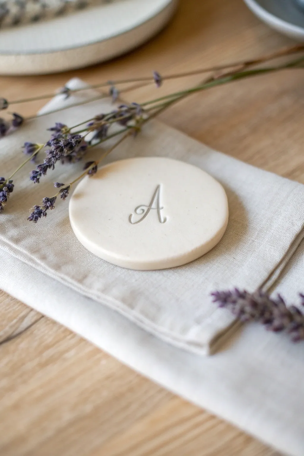 Elevate your table setting with personalized elegance. Handmade with care, these initial coasters are a perfect blend of simplicity and style.
