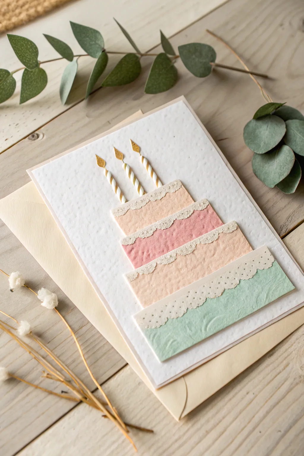Celebrate in style with minimalist charm: a handcrafted birthday card that captures the essence of Scandinavian elegance.