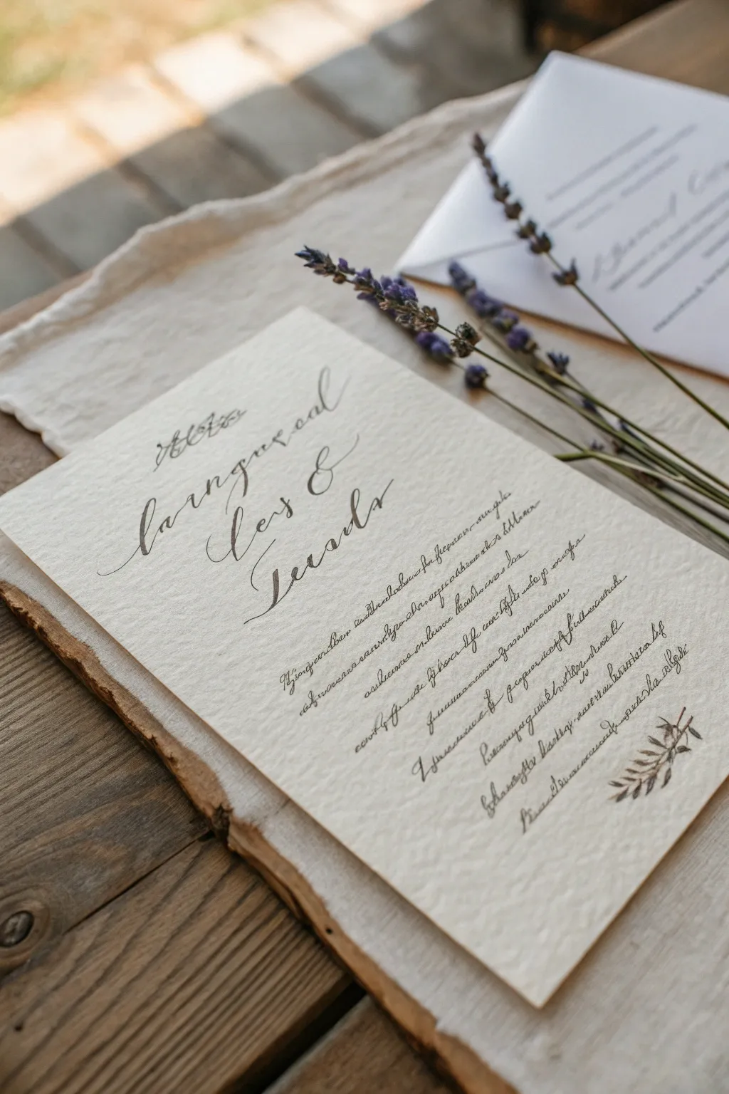Elevate your wedding invitations with the timeless elegance of personalized calligraphy. 🌸✨