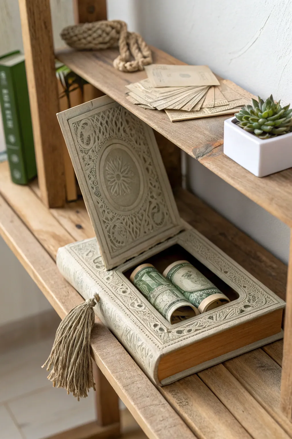 Unlock the secret of elegance: the perfect blend of style and surprise with a hidden book safe.
