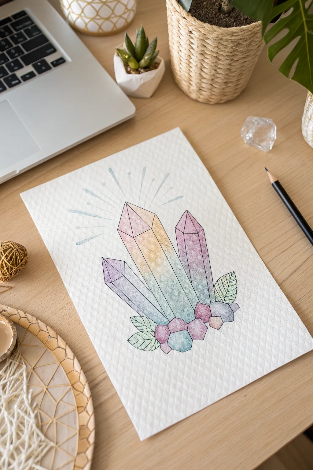 Illuminate your art with the magic of highlighter hues, transforming each crystal drawing into a sparkling masterpiece.