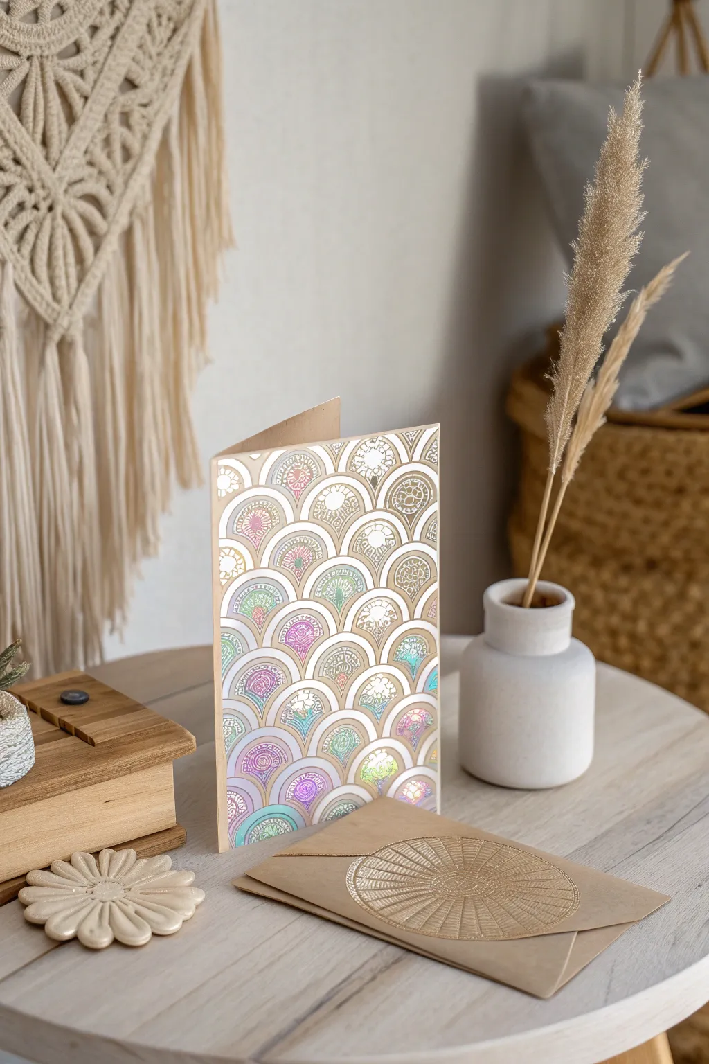 Sparkle in every message: Handmade greeting cards with a holographic touch.