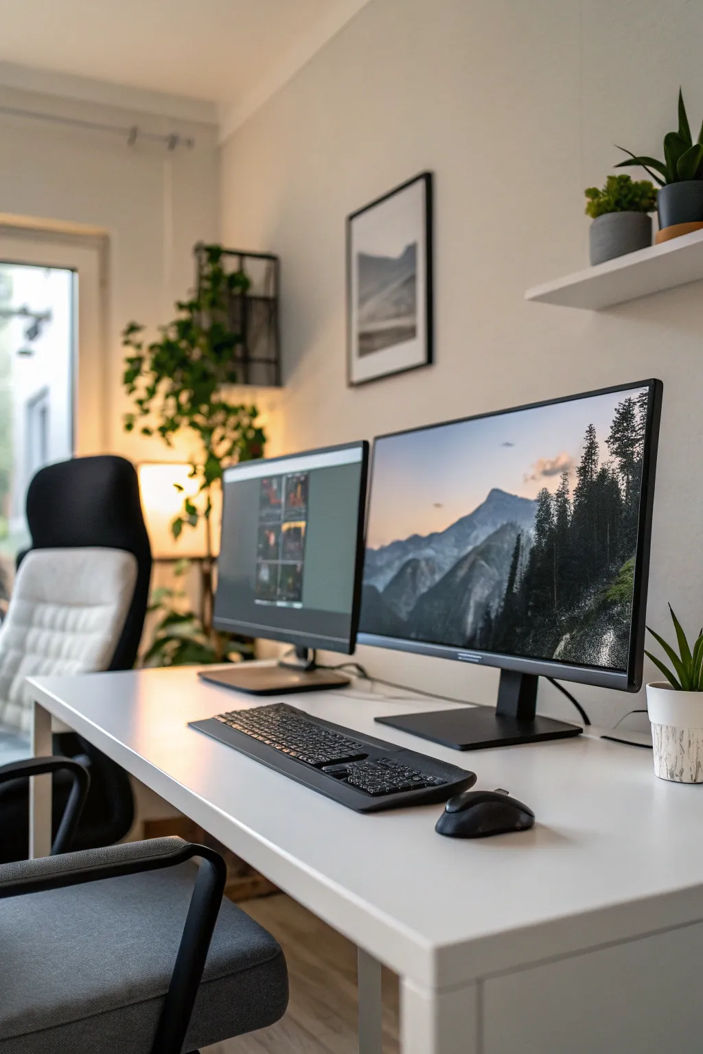 Dual monitors can significantly boost your productivity.