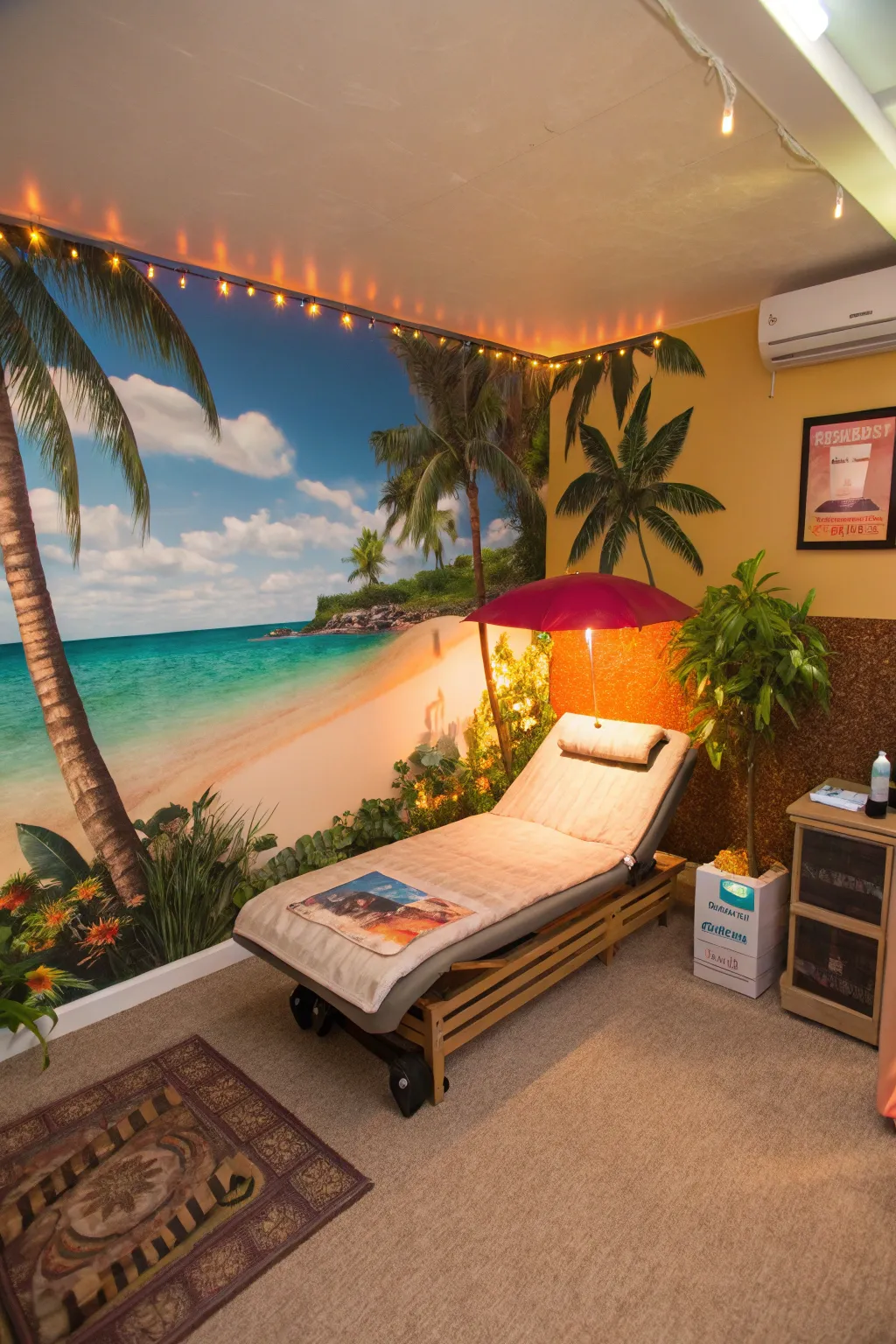 A beach mural that transports you to paradise.
