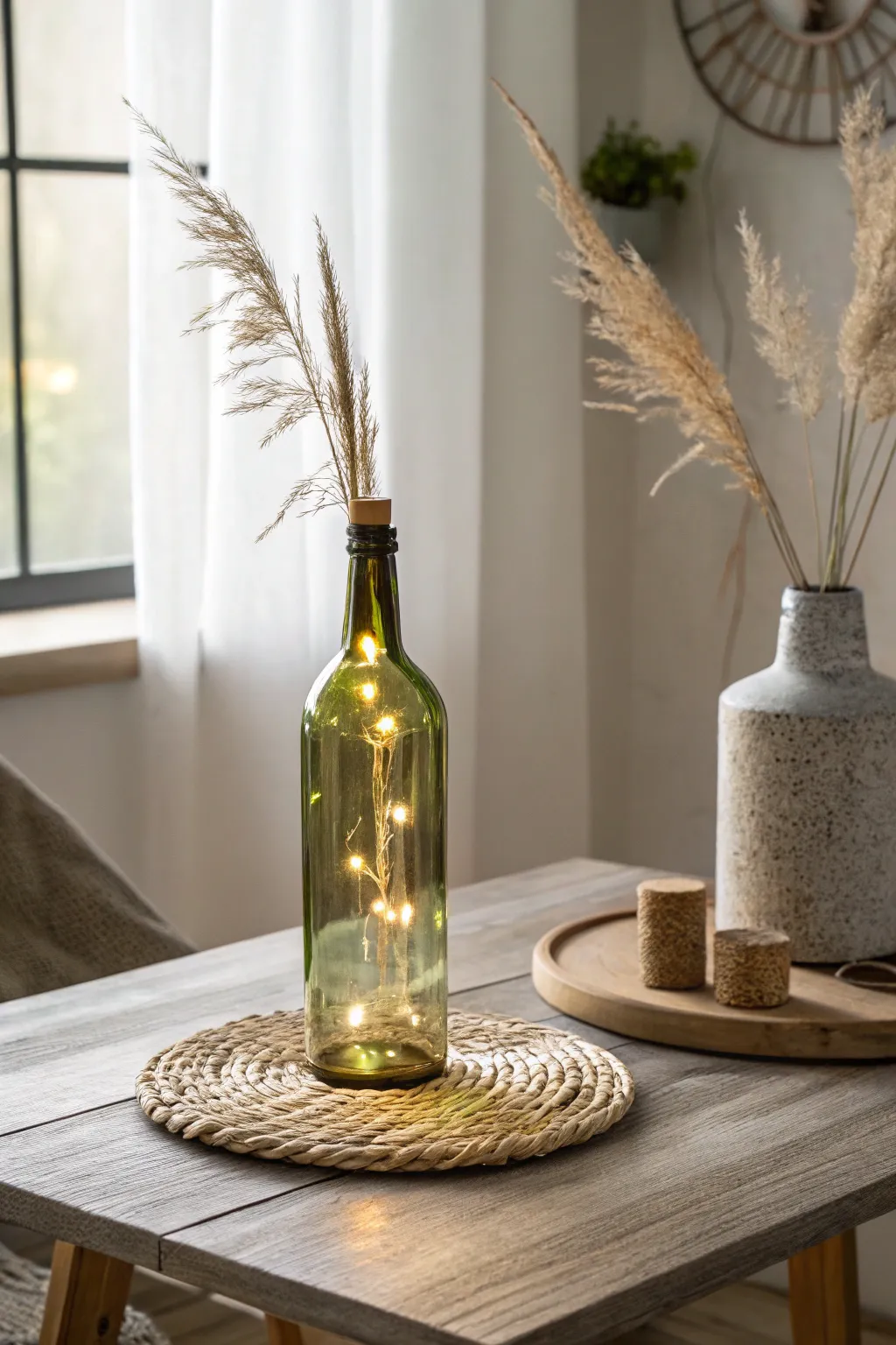 Illuminate your evenings with a DIY wine bottle lantern, where simplicity meets elegance.