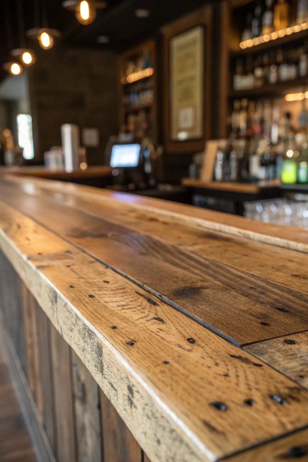 Transform your space with the rustic charm of a pallet wood bar top.