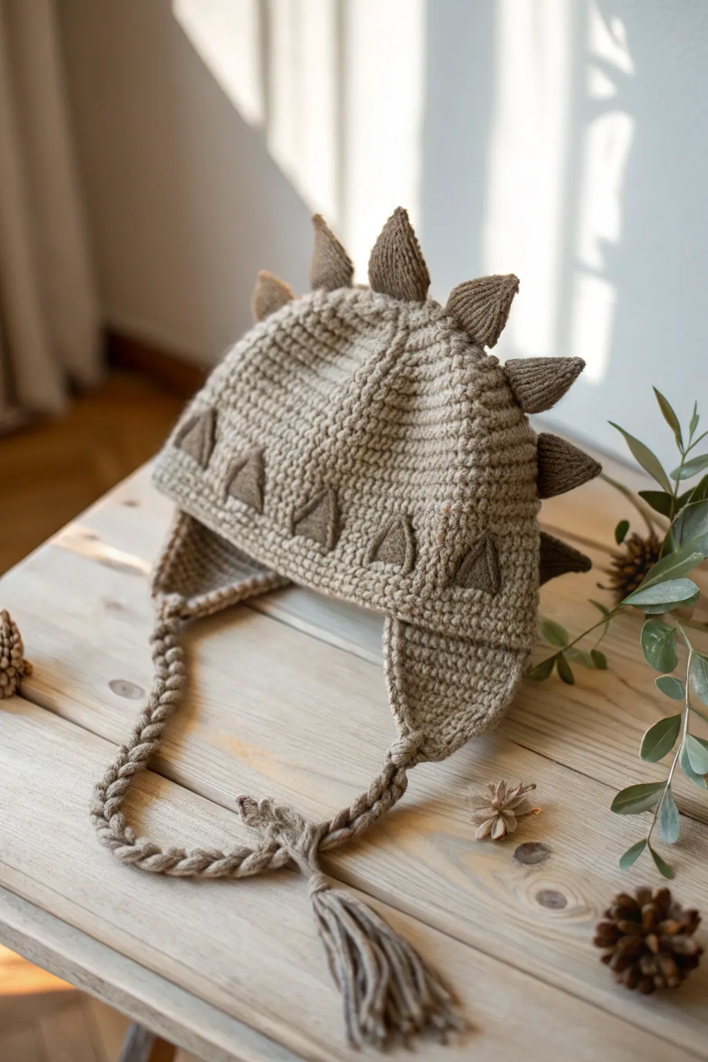 Unleash your creativity with this charming Dinosaur Spike Hat for little adventurers!