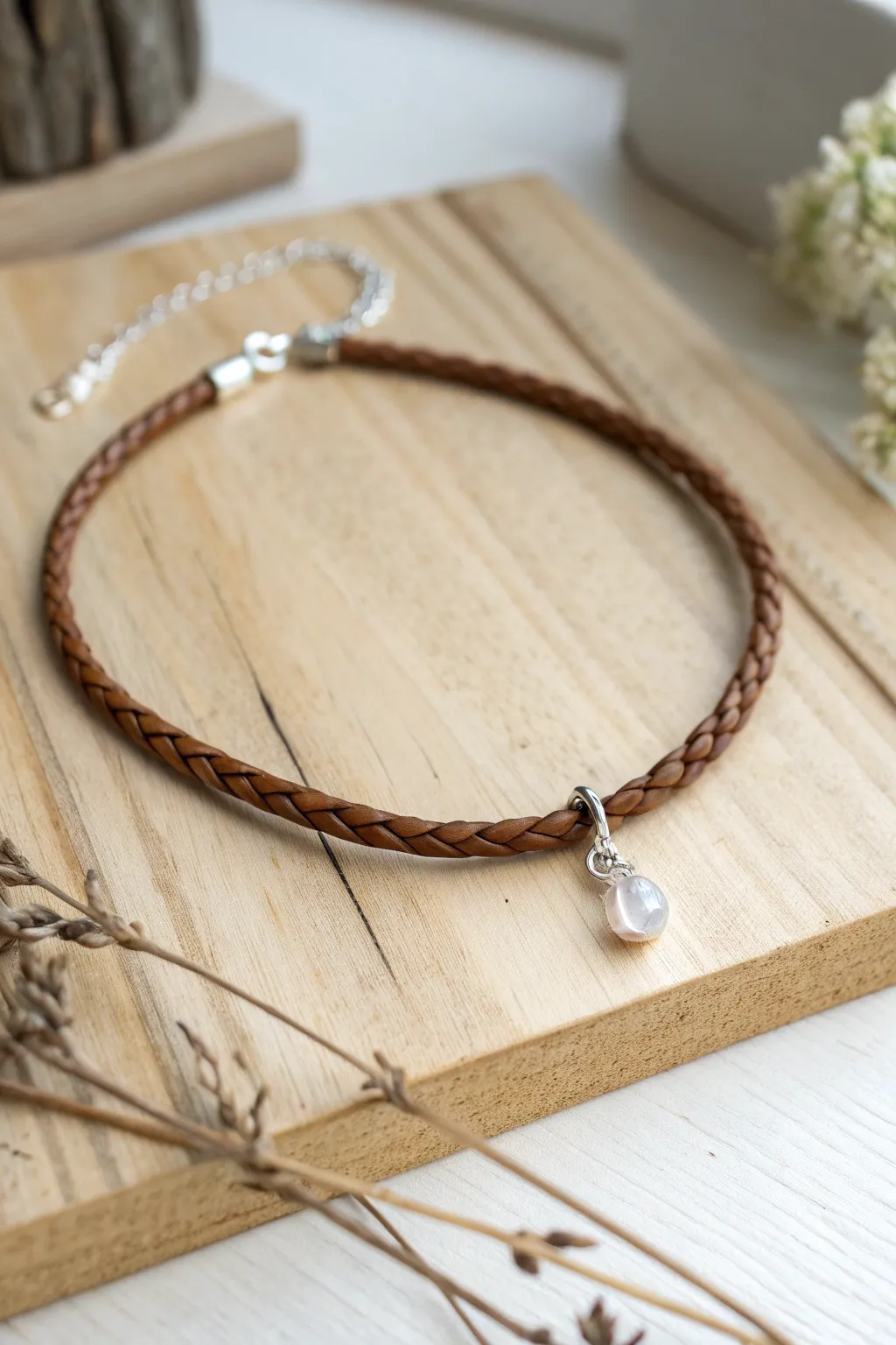 Embrace elegance with a touch of rustic charm: the perfect leather choker necklace.