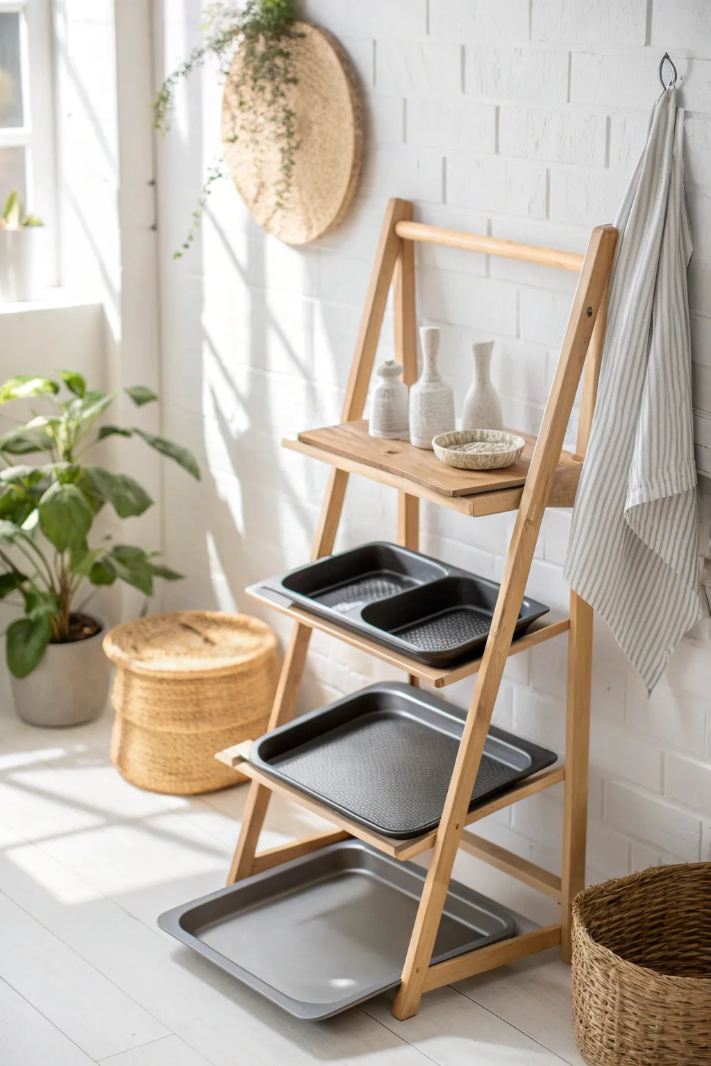 Elevate your kitchen organization with a chic, minimalist pan rack—where style meets practicality.