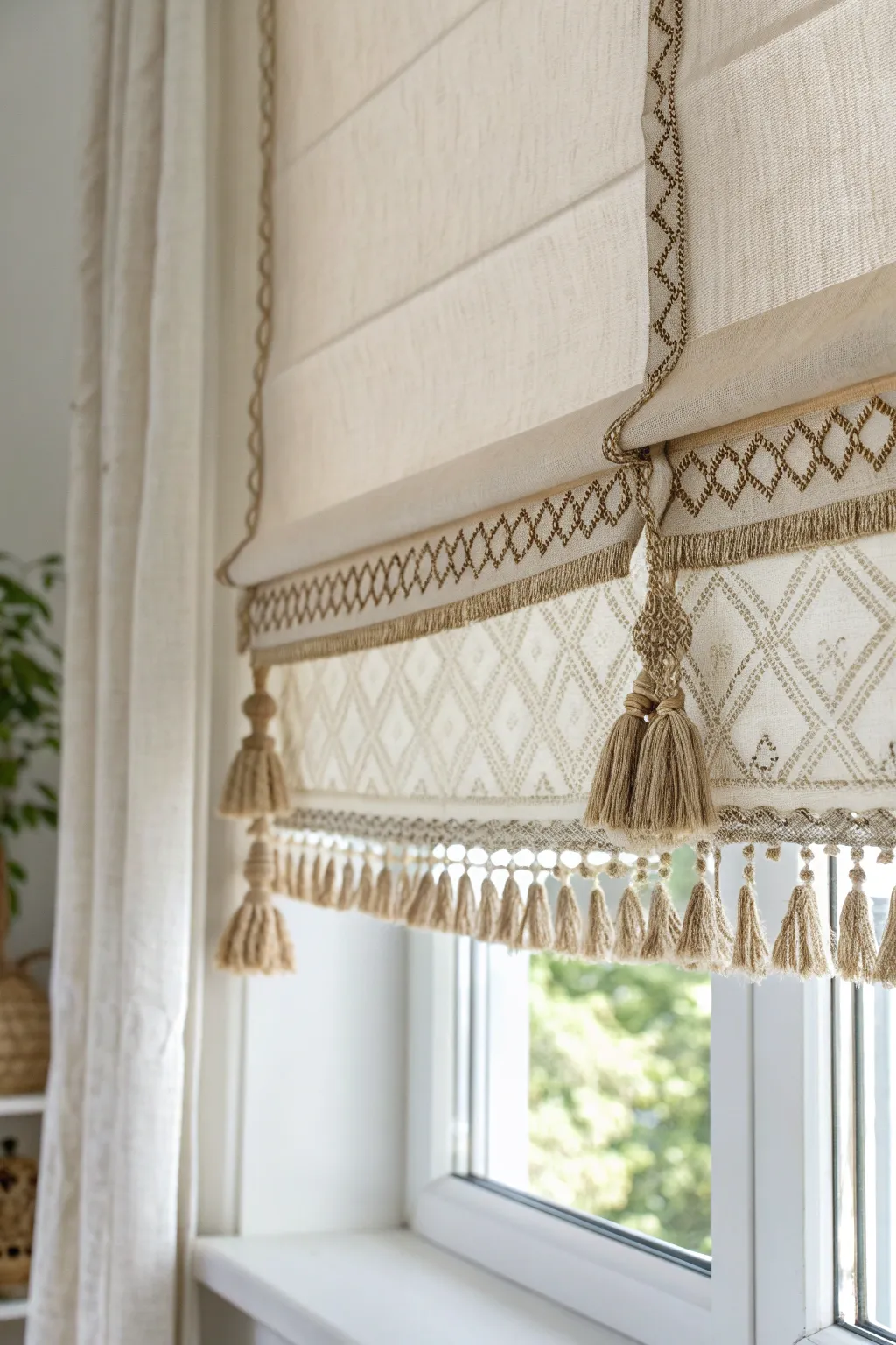 Transform your short blinds with a touch of boho elegance and chic flair.
