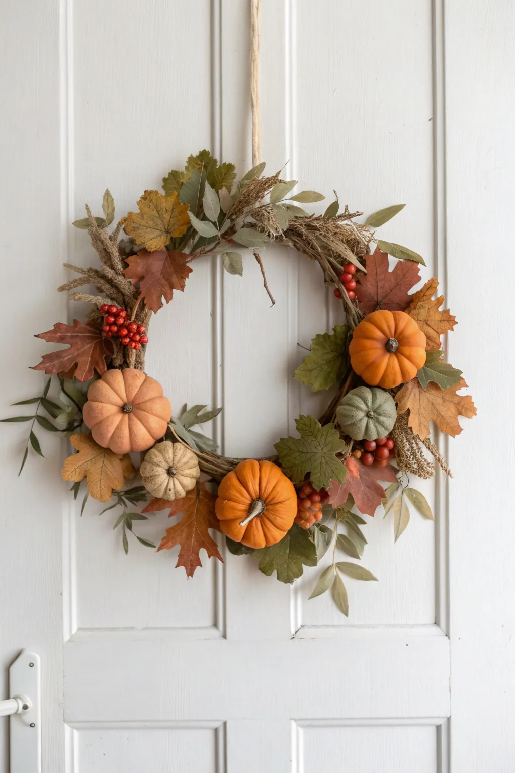 Embrace the essence of autumn with a Pumpkin Spice wreath, where simplicity meets natural beauty.
