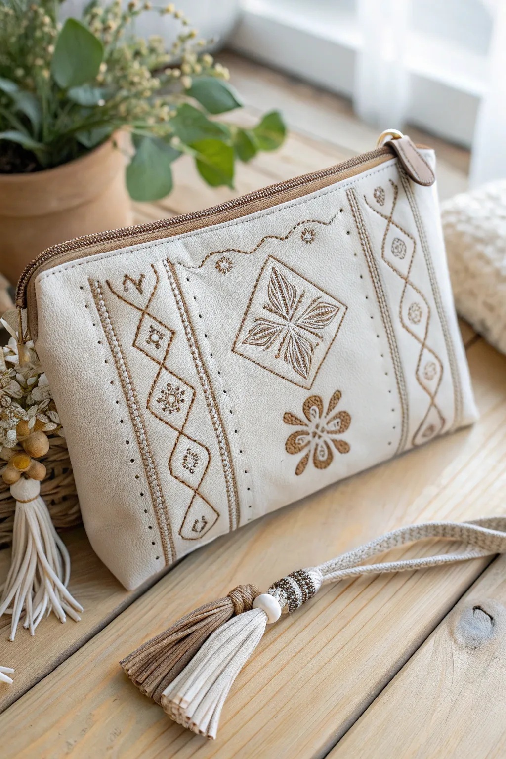 Elevate your style with luxurious leather-like textures and elegant embroidery. #LeatherLuxe #MinimalistCraft