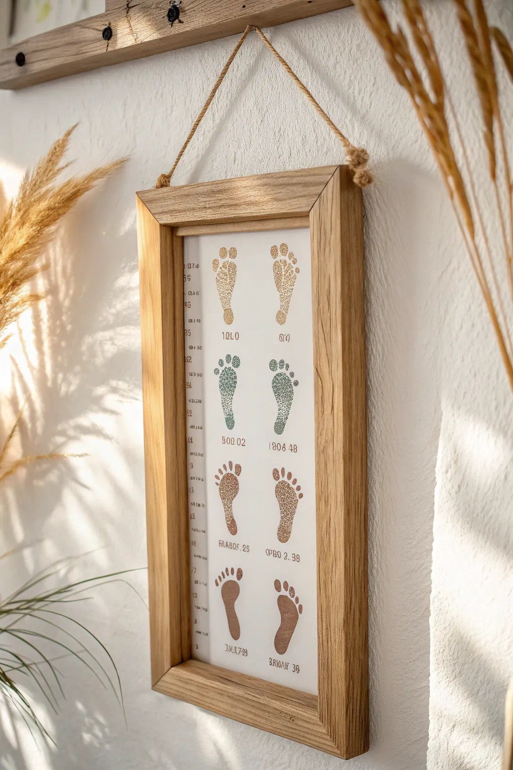 Cherish every step with a framed footprint growth chart – a beautiful testament to your little one's journey. #GrowingUp #FootprintArt