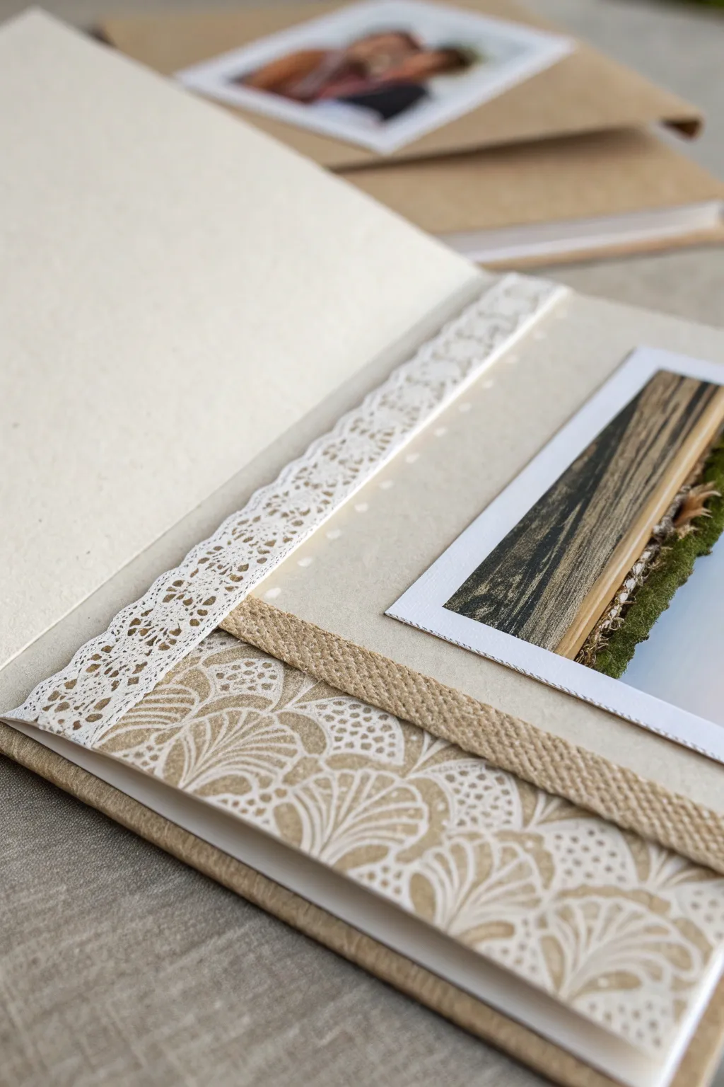 Discover hidden memories with elegant scrapbook flaps. #Craftsmanship #MinimalistBeauty