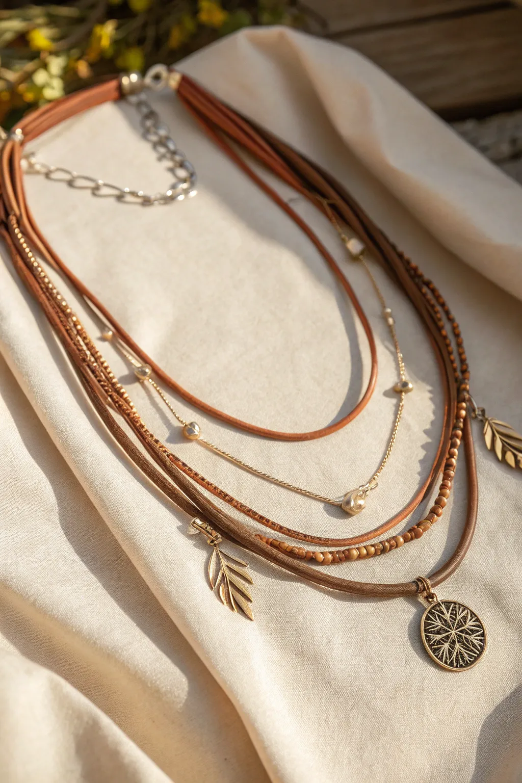 Embrace rustic elegance with handcrafted leather layered necklaces.