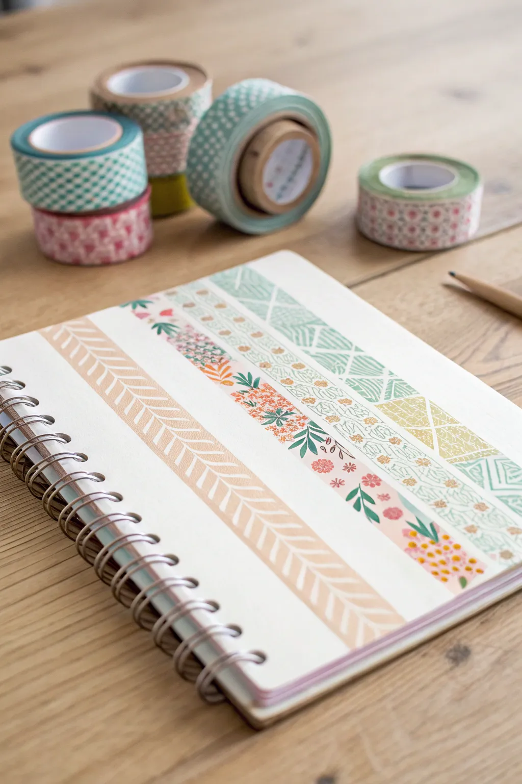 Transform your journal with colorful washi tapes, where simplicity meets creativity. #WashiWonders #MinimalistBoho