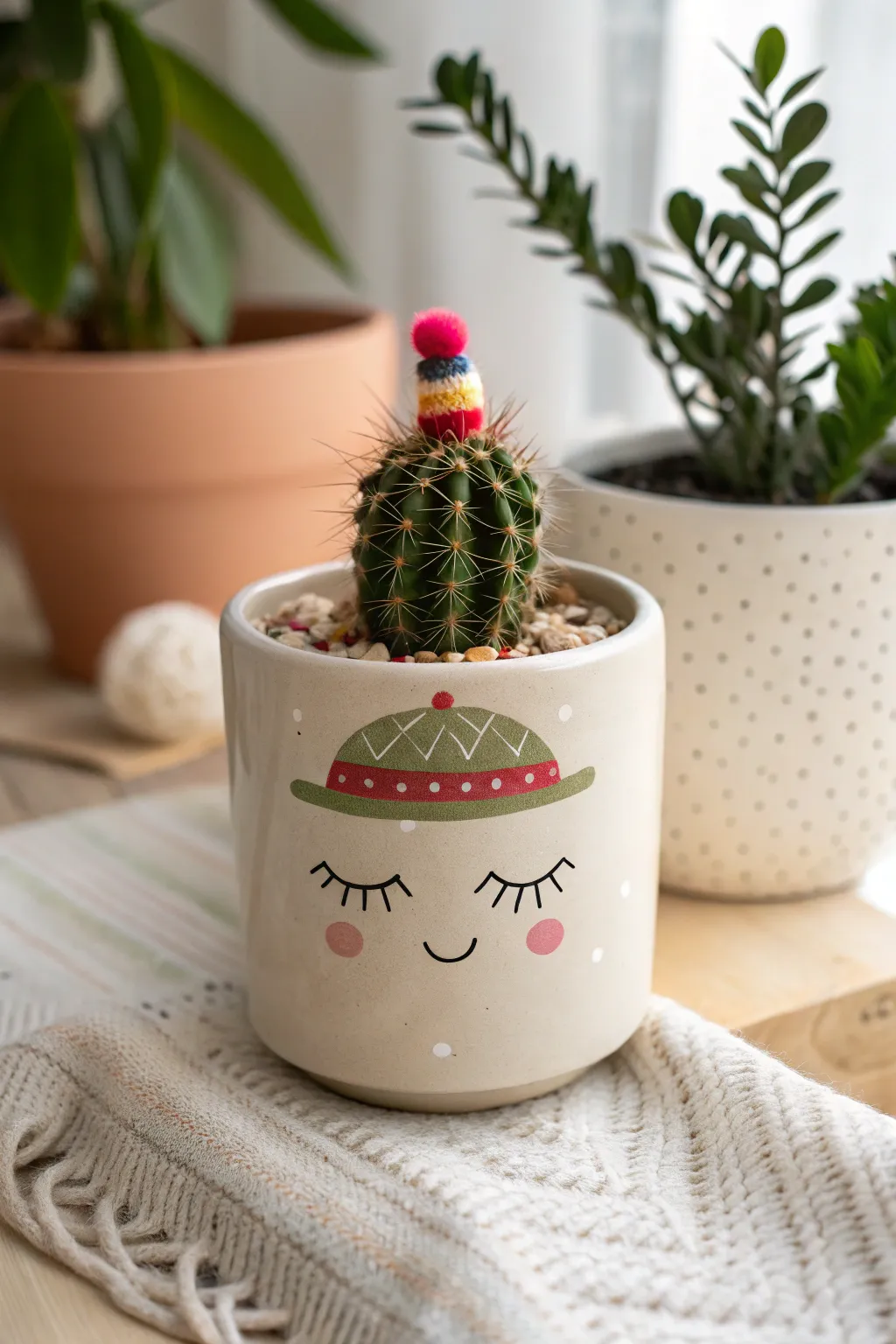 Bring joy to your space with this delightful kawaii plant pot – where Scandinavian simplicity meets whimsical charm!