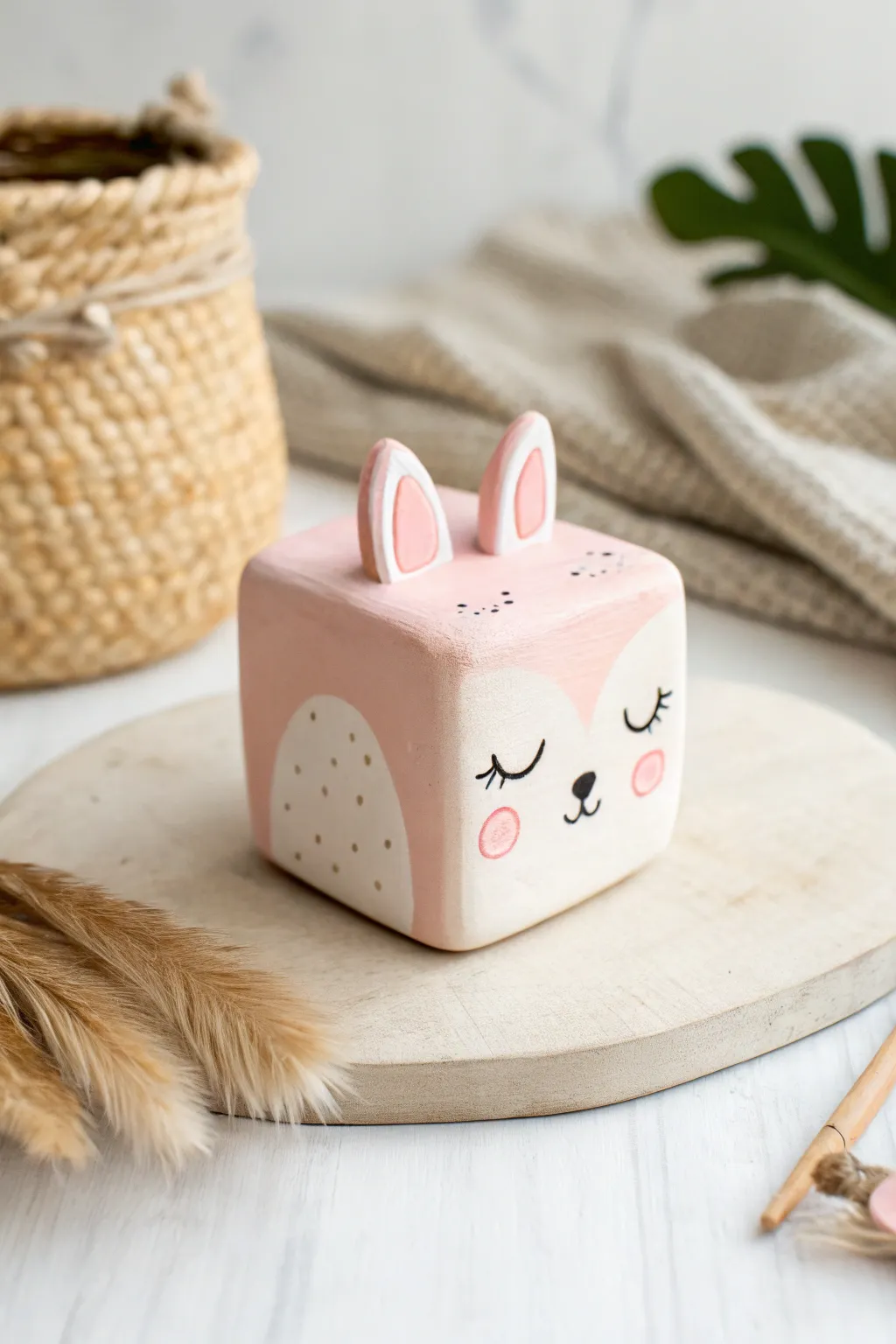 Embrace modern charm with these delightful cubed creatures—perfect for a touch of kawaii in minimalist decor.