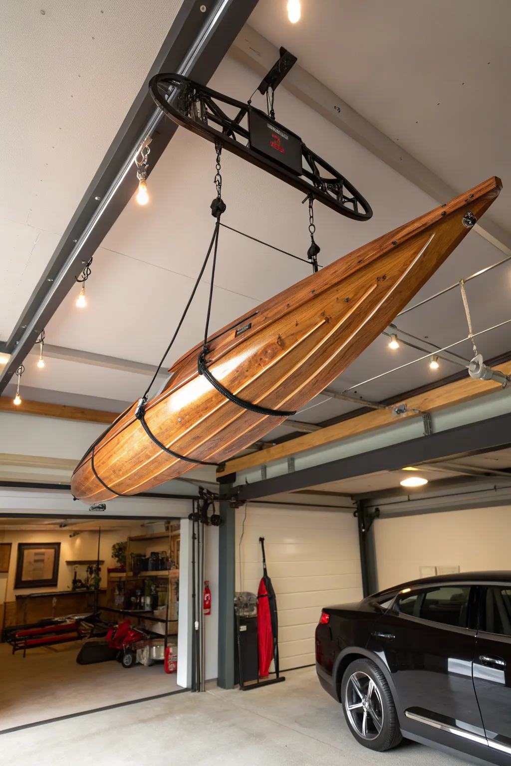 Elevate your storage game: Effortlessly park under the beauty of craftsmanship.