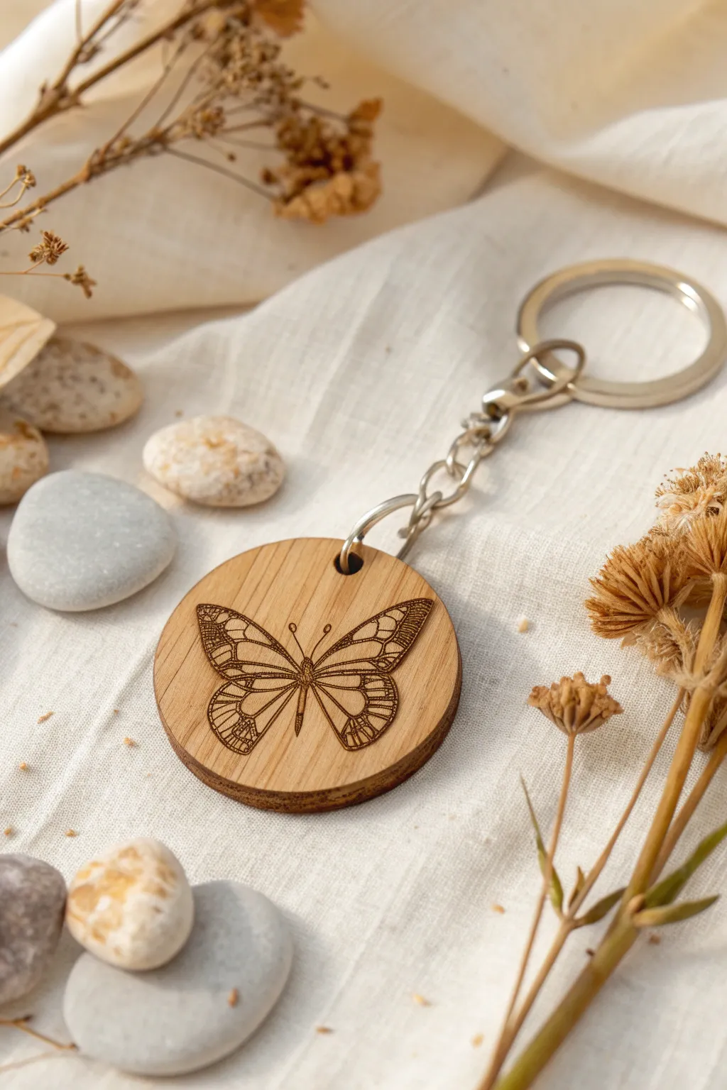 Embrace nature's elegance with this handcrafted butterfly keychain, a perfect blend of minimalist beauty and boho charm.