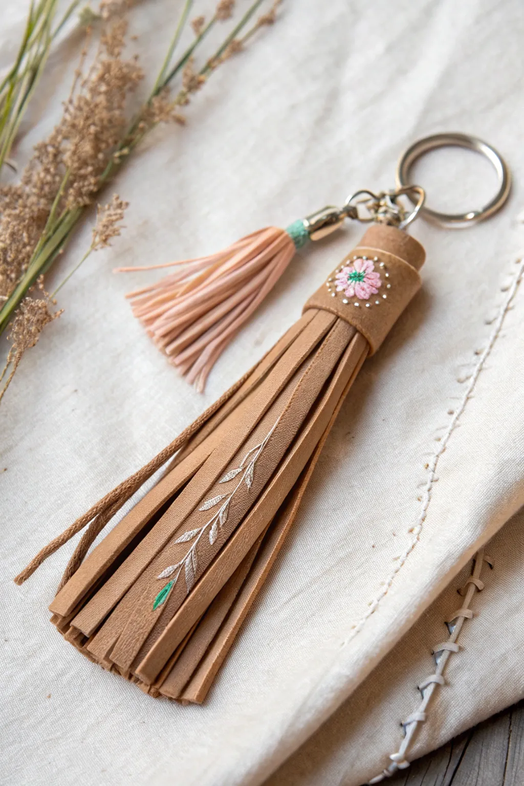 Elevate your everyday essentials with handcrafted elegance. 🌿✨ #LeatherTassel #MinimalistBeauty