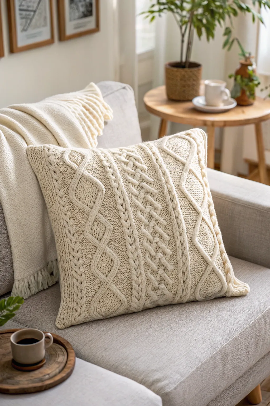 Elevate your living space with the charm of handcrafted knit pillow covers. Perfect for adding a touch of warmth and style!