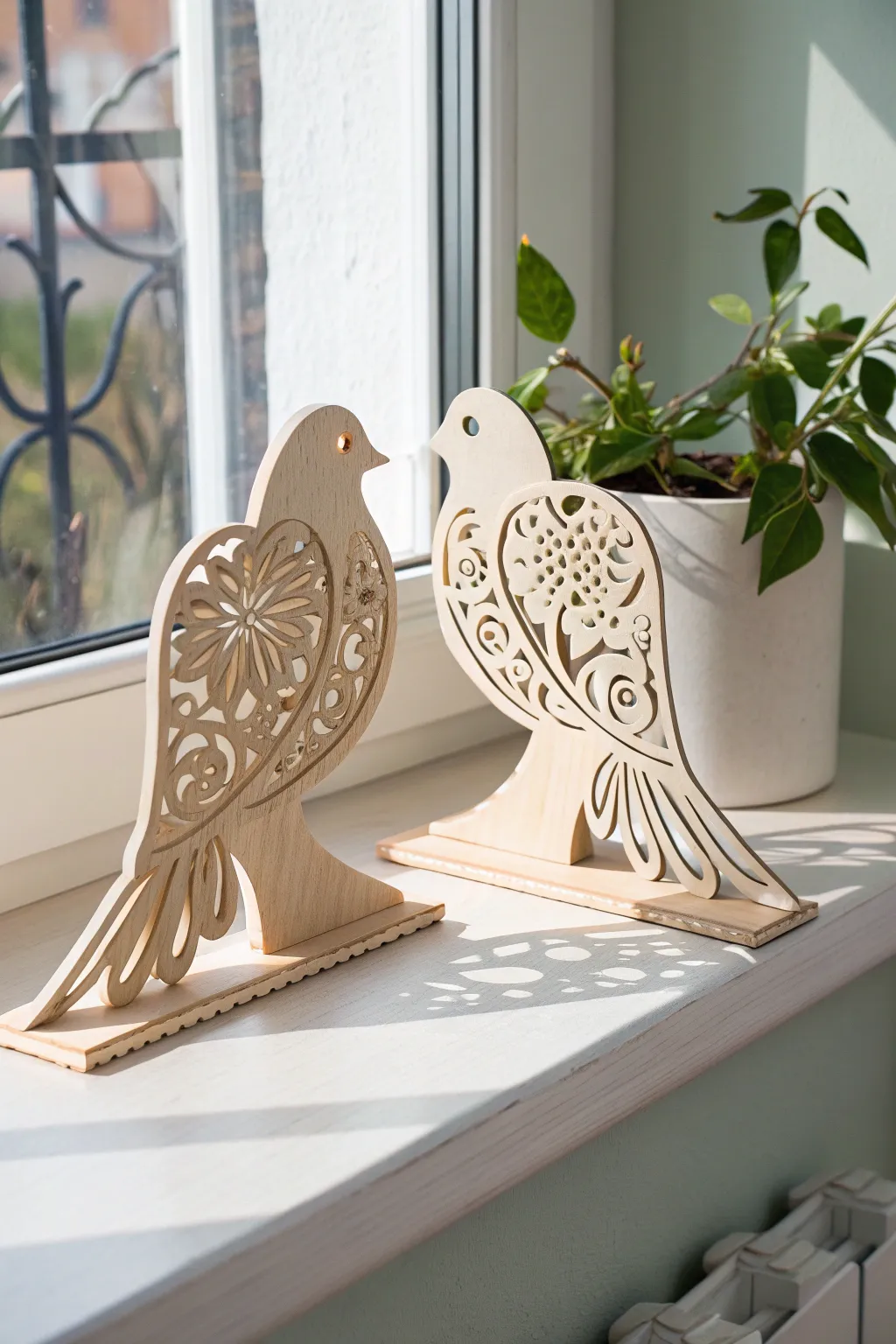 Embrace the charm of romance with these beautifully crafted laser cut love birds, perfect for adding a touch of love to any space.