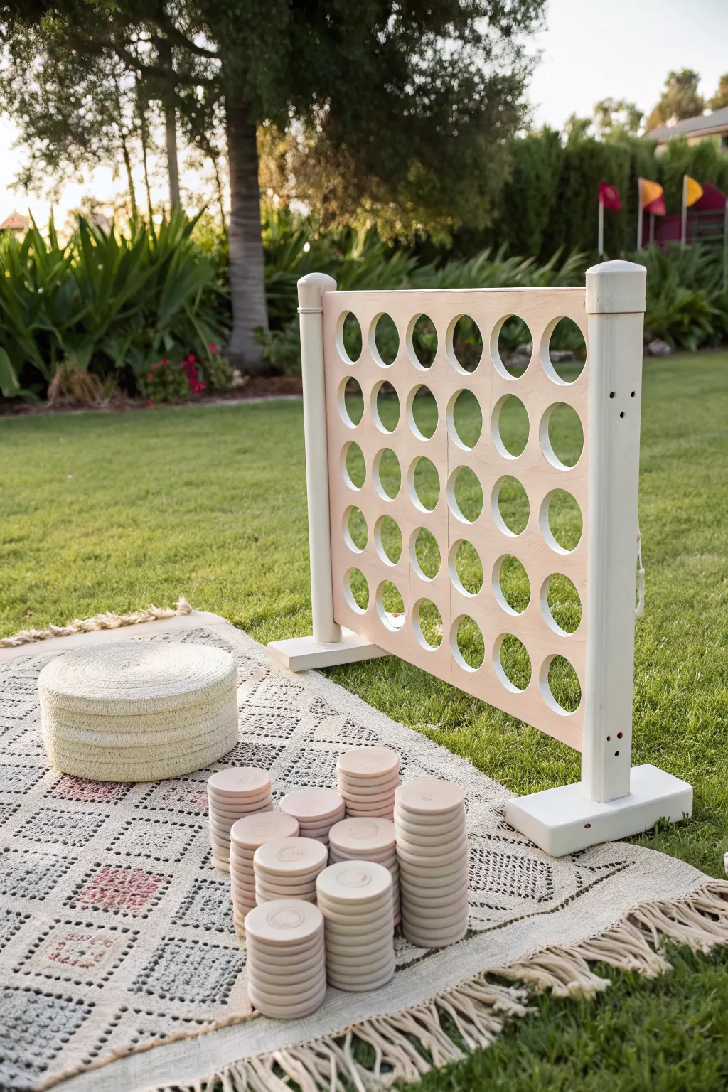 Elevate your backyard gatherings with an Oversized Connect Four, where craftsmanship meets playful elegance.