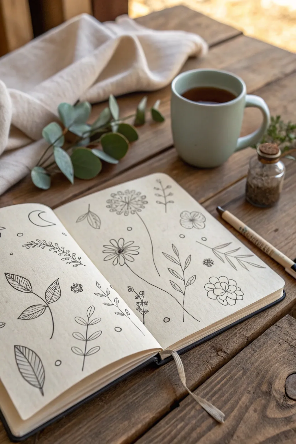Discover the art of simplicity with a touch of whimsy. Let your journal pages bloom with personalized doodles.