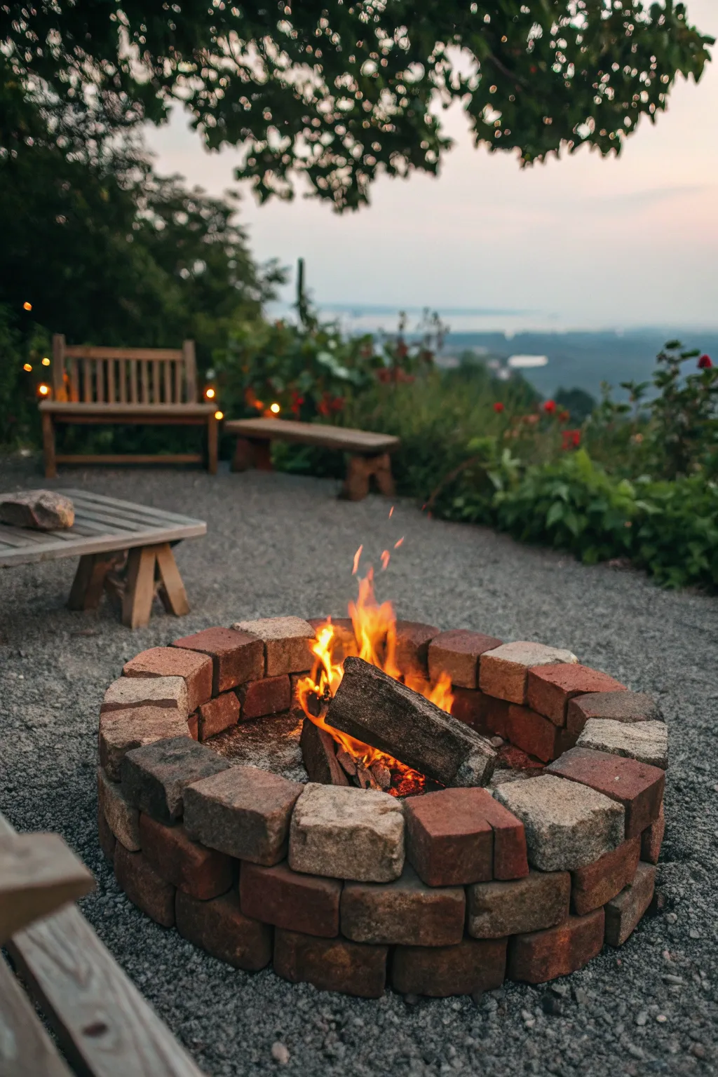 Ignite your evenings with a handcrafted fire pit, where every brick tells a story.