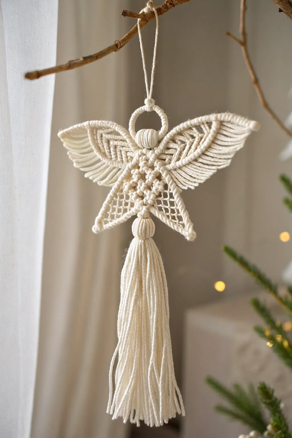 Embrace the serene beauty of handcrafted macrame angels this Christmas.