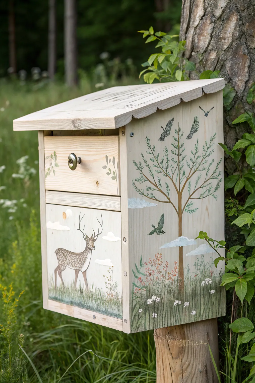 Embrace nature's charm with a minimalist animal-themed mailbox design.