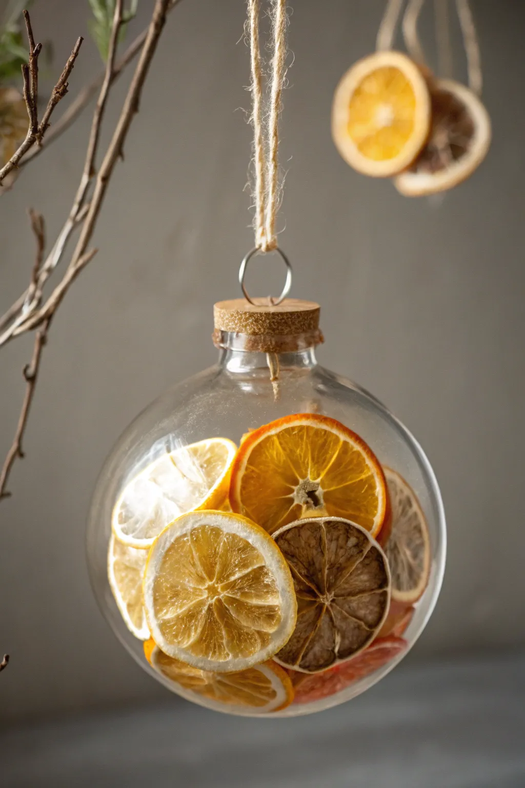 Infuse your holiday decor with a touch of natural elegance: Dried Citrus Delight Bauble.
