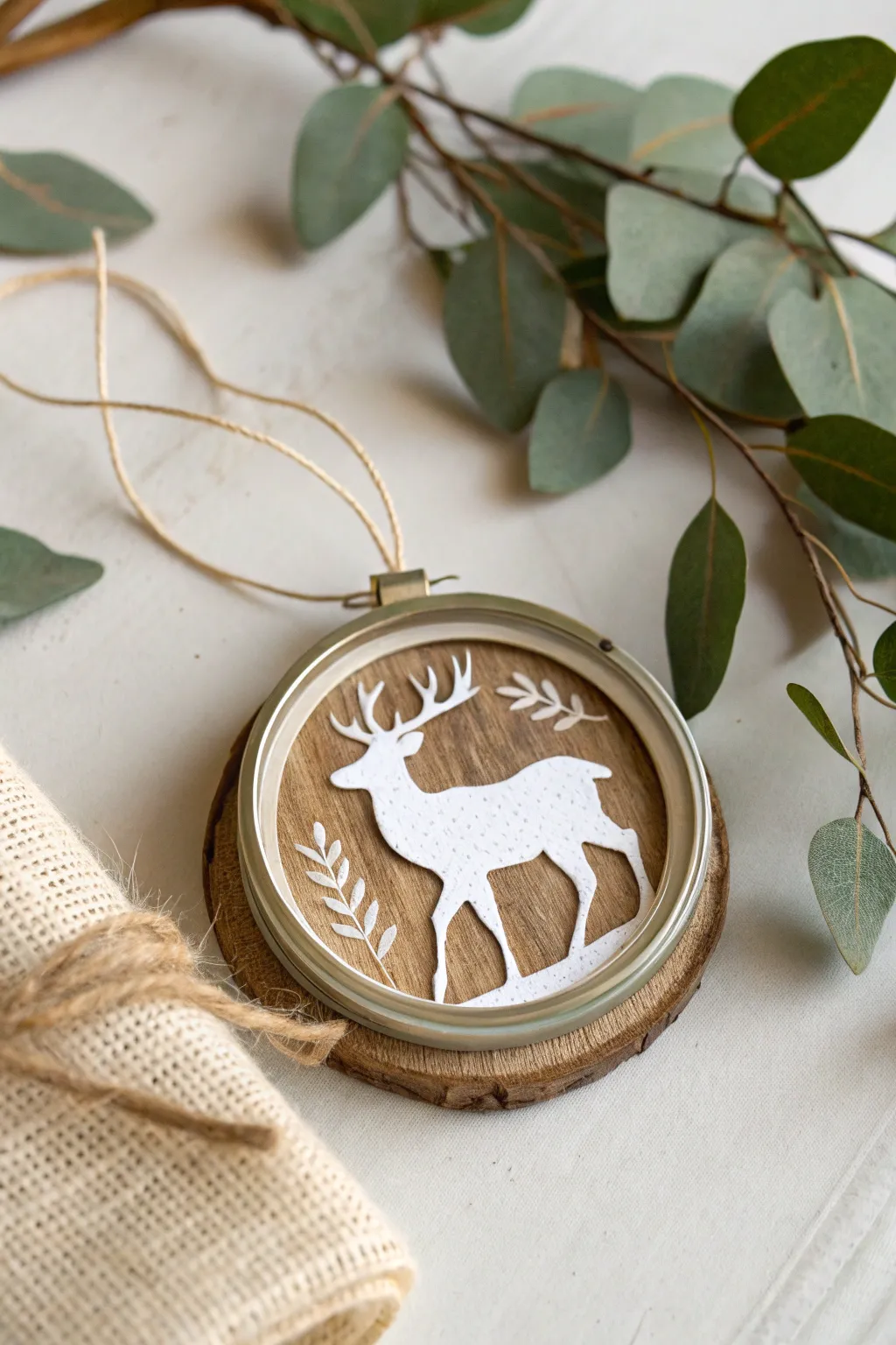 Capture the essence of the season with this minimalist reindeer silhouette ornament. A touch of Scandinavian charm meets Boho warmth.