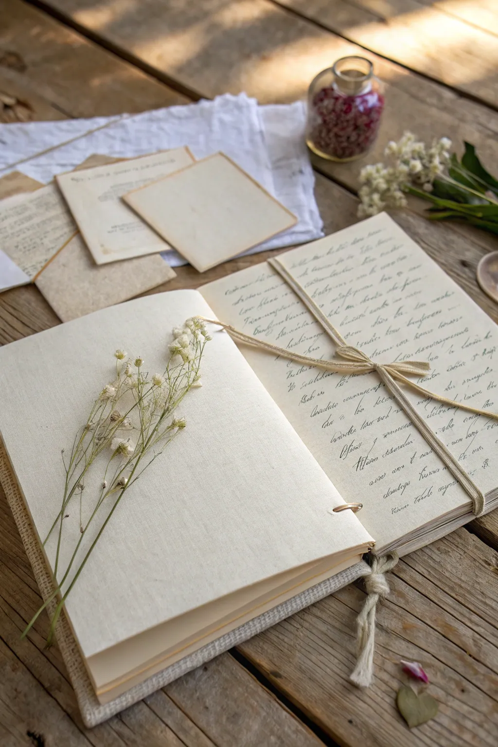 Capture the essence of your love story with beautifully preserved letters in a minimalist memory book.