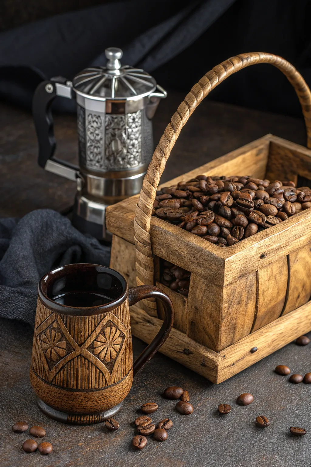 Indulge in the artistry of coffee with the perfect gift basket for the true connoisseur.