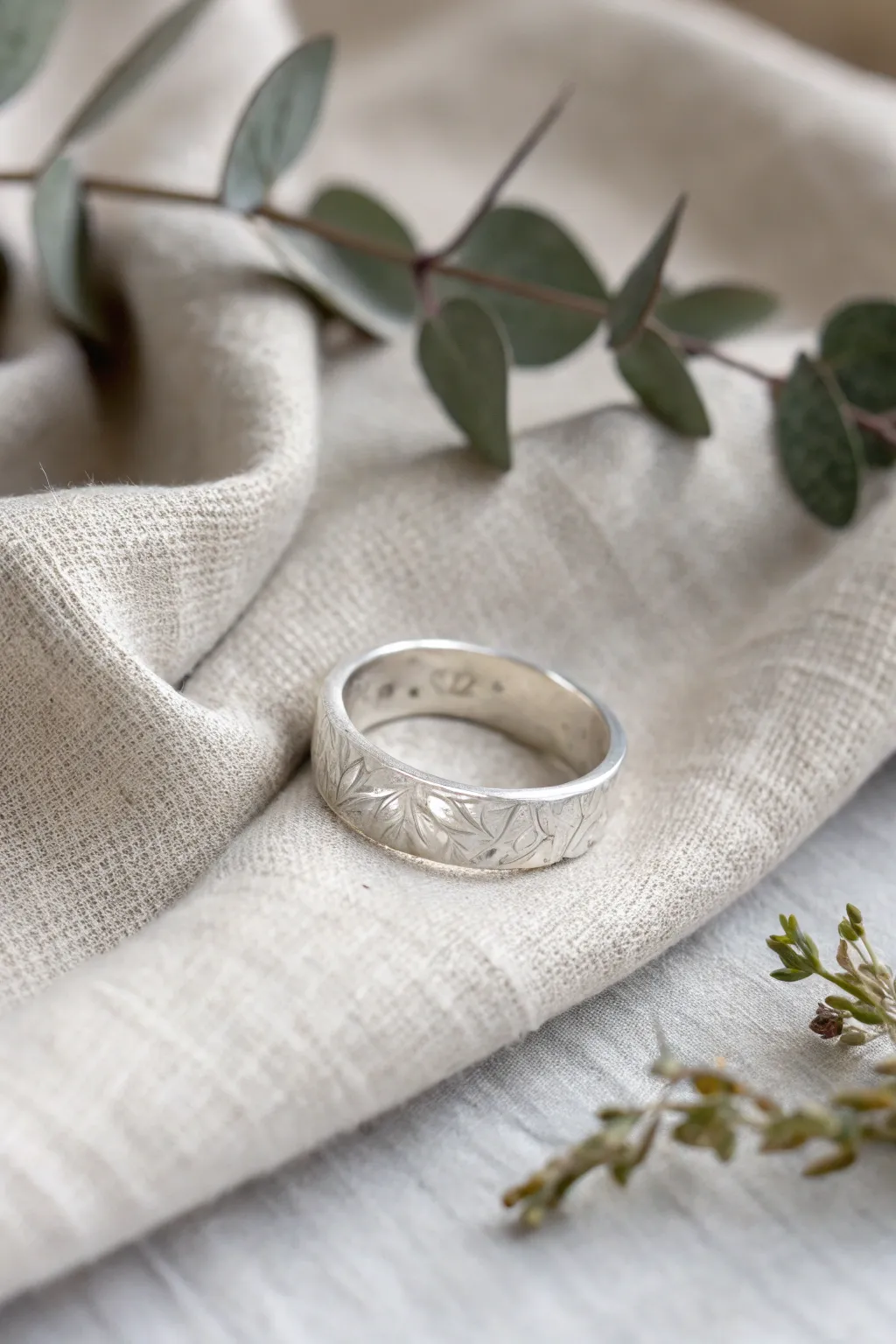 Embrace simplicity and sentiment with a custom-stamped ring that tells your story.