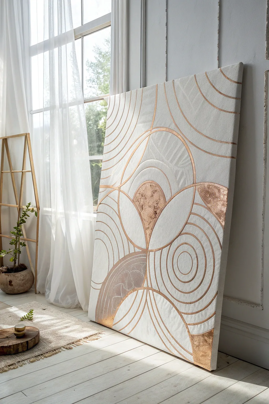 Elevate your space with the chic allure of metallic geometry.