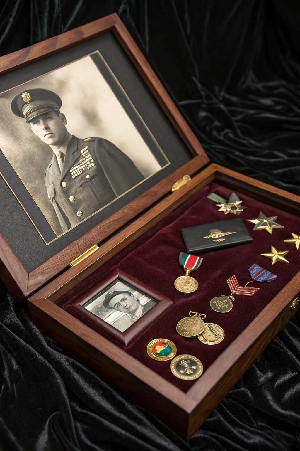 Preserve cherished memories with a beautifully crafted military shadow box.