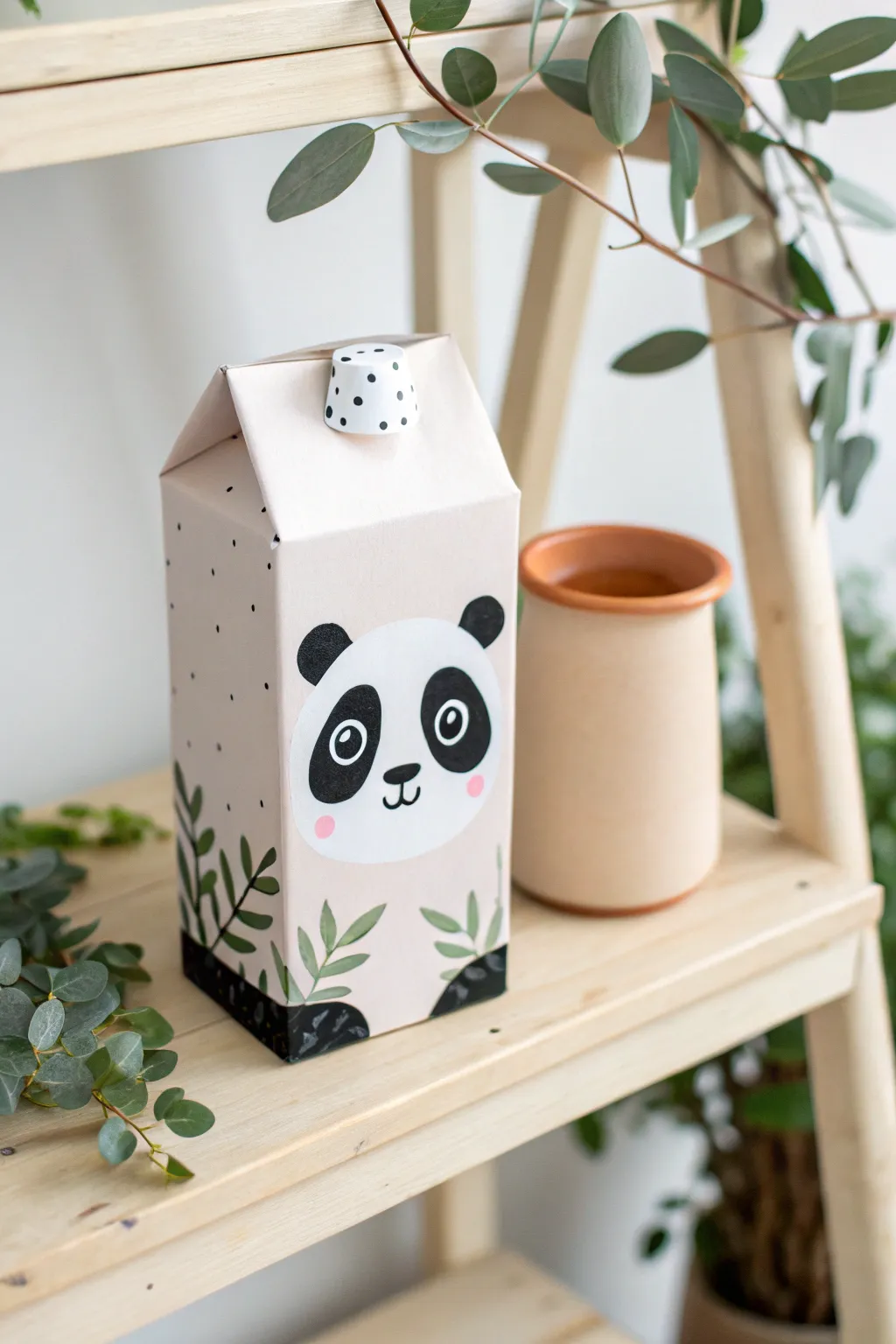 Transforming everyday items into charming decor: meet our minimalist panda friend!