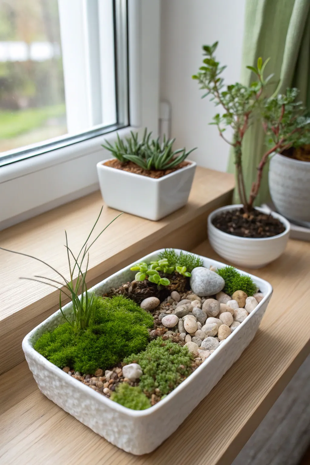 Bring a breath of nature indoors with a charming miniature garden.