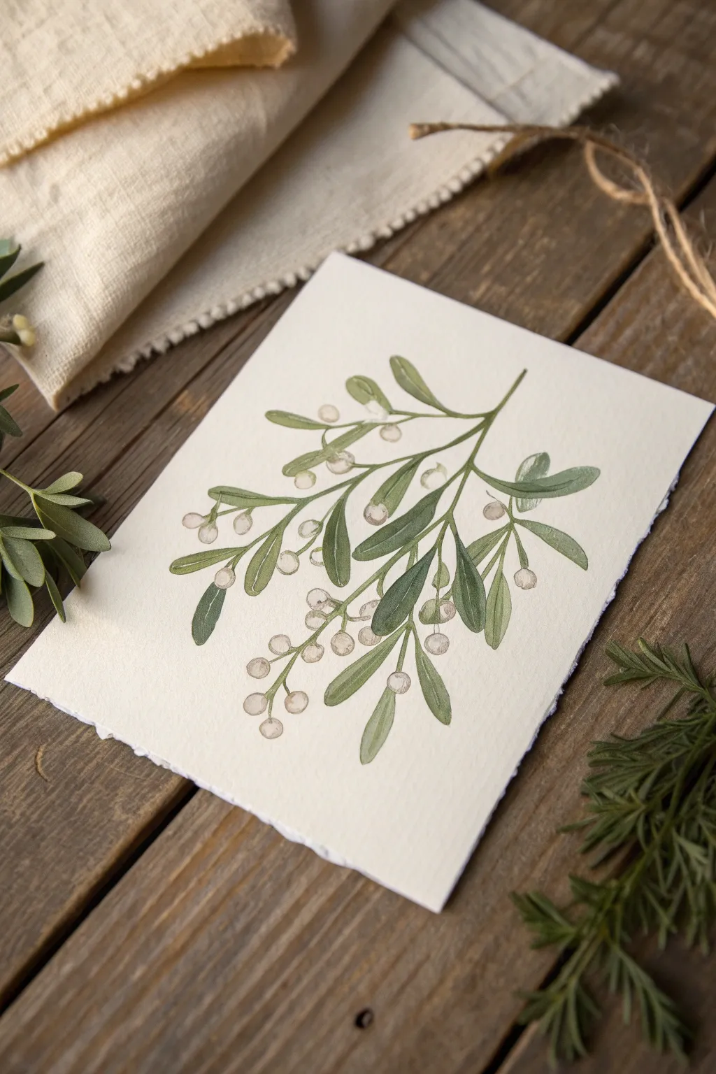 Craft your holiday cheer with personalized mistletoe cards, where simplicity meets heartfelt elegance.