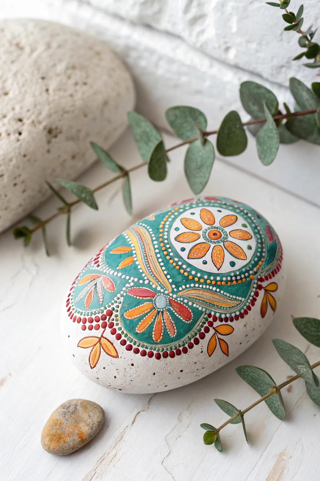 Crafting joy in simplicity: vibrant hand-painted rocks to brighten your garden.