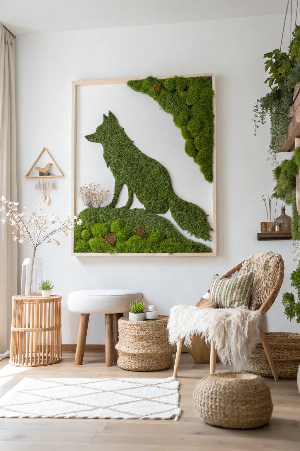 Bring nature indoors with a stunning moss fox silhouette that combines minimalist elegance with boho charm.
