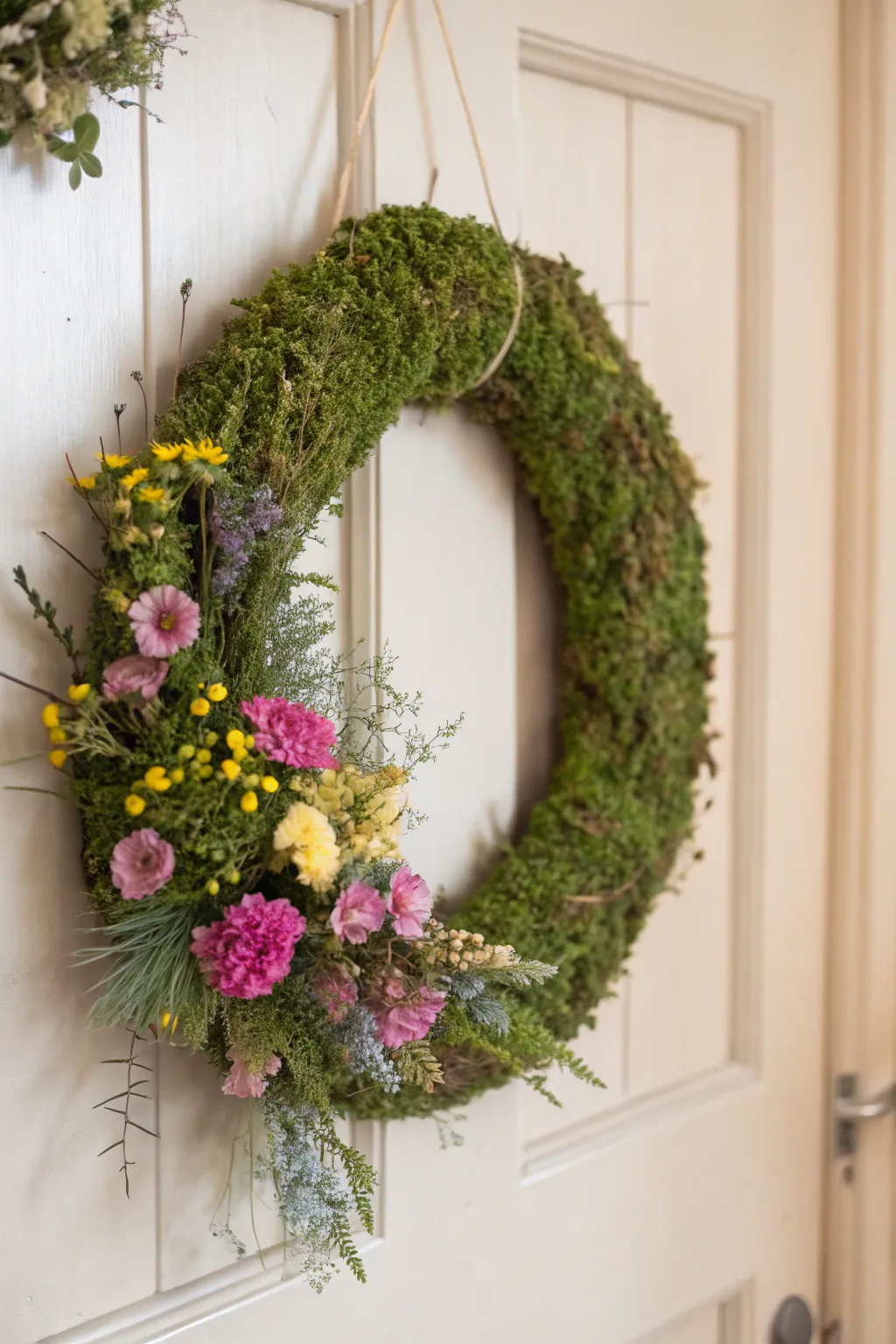 Bring the essence of springtime indoors with this charming floral accent wreath.